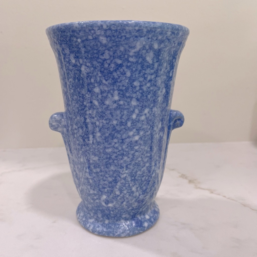 Vintage USA Pottery Vase – #177 – Blue Speckled Glaze – Mid Century